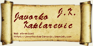 Javorko Kaplarević vizit kartica